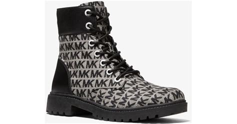 michael michael kors alistair logo jacquard combat boot|Michael Kors Combat Boots for Women.